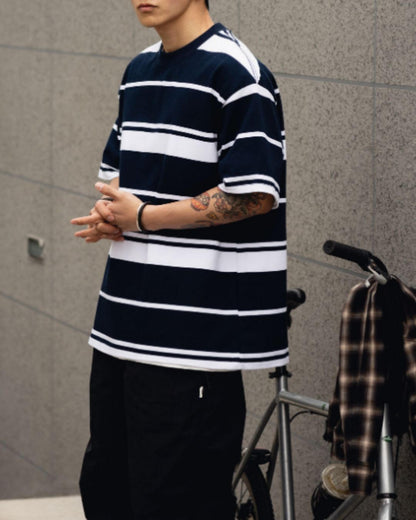 【URBANEST】ワイドボーダーオーバーサイズTシャツ 2color UN0075