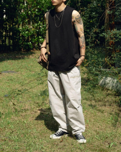 【URBANEST】ロングドローコードワイドパラシュートパンツ 2color UN0087