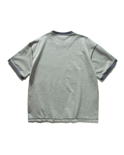 【URBANEST】ルーズフィットレタリングリンガーTシャツ 2color UN0008