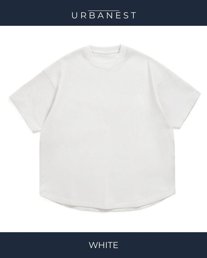 【URBANEST】ラウンドヘムクルーネック半袖Tシャツ 4color UN0082