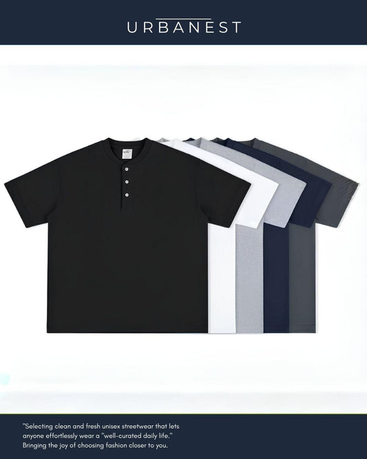 【URBANEST】【1着￥5490】【お得なSET商品】3ボタンヘンリーネックTシャツ 5color UN0068