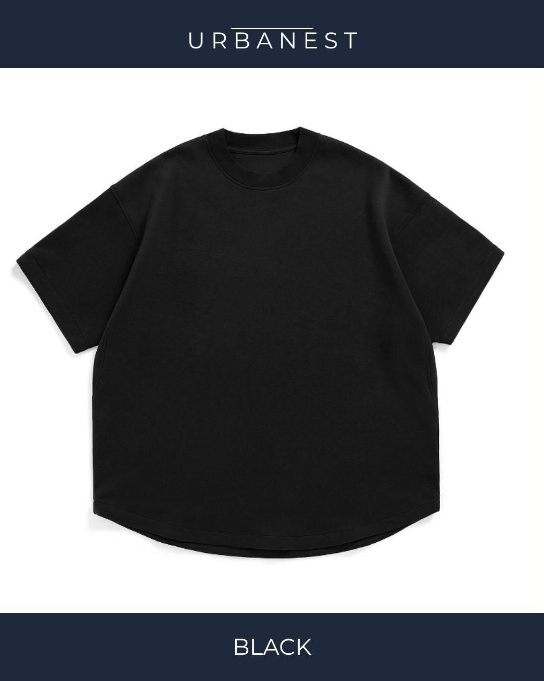 【URBANEST】ラウンドヘムクルーネック半袖Tシャツ 4color UN0082
