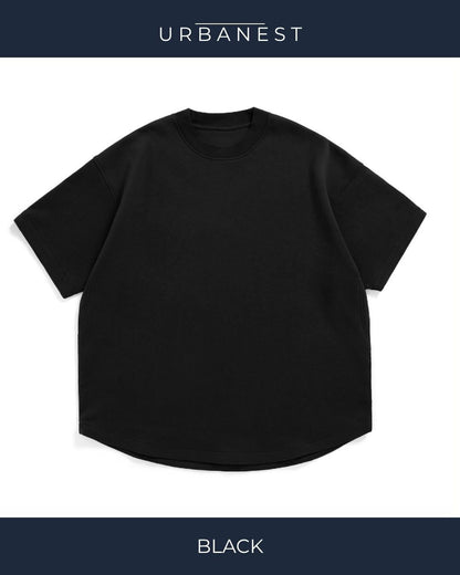 【URBANEST】ラウンドヘムクルーネック半袖Tシャツ 4color UN0082