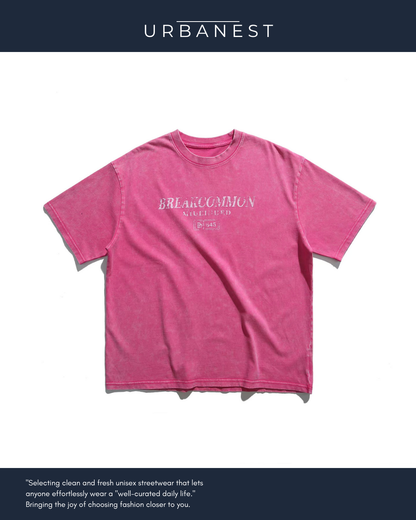 【URBANEST】ヴィンテージウォッシュロゴTシャツ 2color UN0012