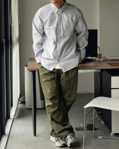 【URBANEST】ストライプボタンダウン長袖シャツ 2color UN0085