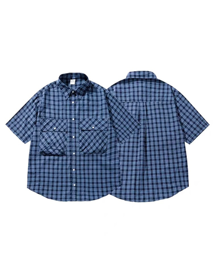 【URBANEST】マルチポケットチェックシャツ UN0034