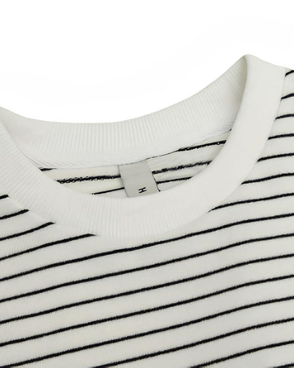 【URBANEST】【1着￥4490】【お得なSET商品】細ボーダーオーバーサイズクルーネックTシャツ 2color UN0095