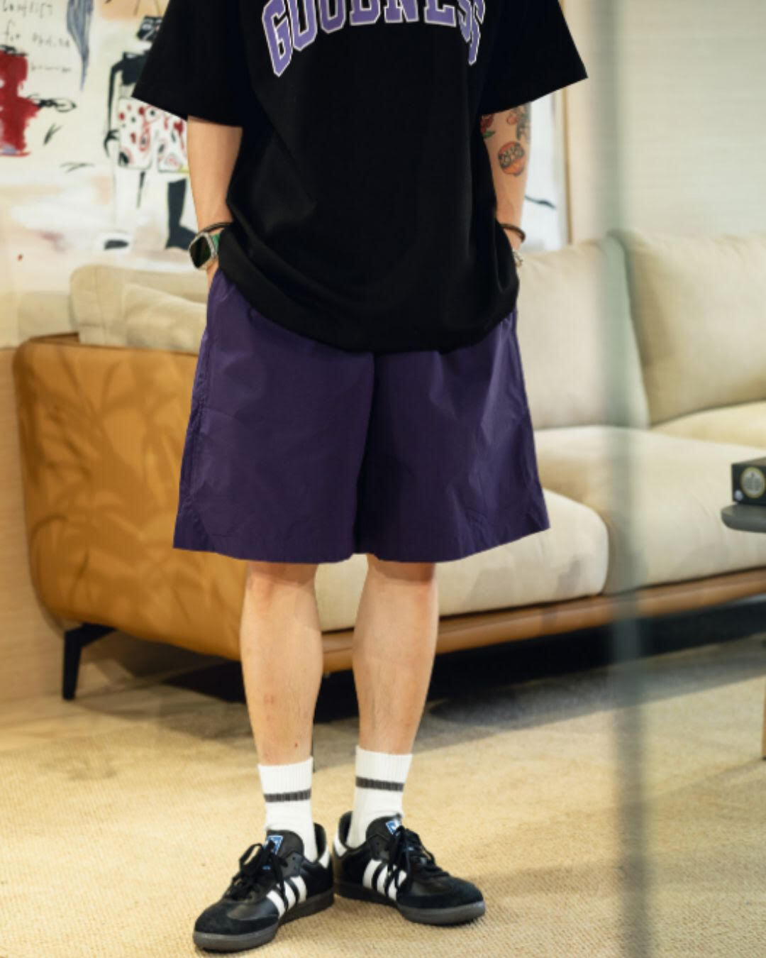 【URBANEST】テックワイドスーパーバギーショートパンツ 5color UN0078