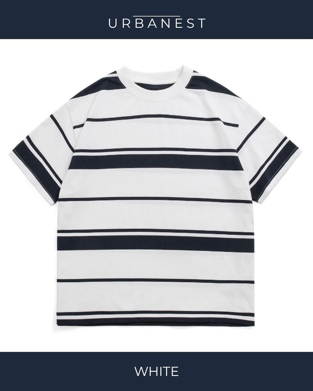【URBANEST】ワイドボーダーオーバーサイズTシャツ 2color UN0075