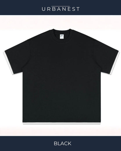 【URBANEST】【1着￥5490】【お得なSET商品】フェイクレイヤードクルーネックTシャツ 5color UN0071