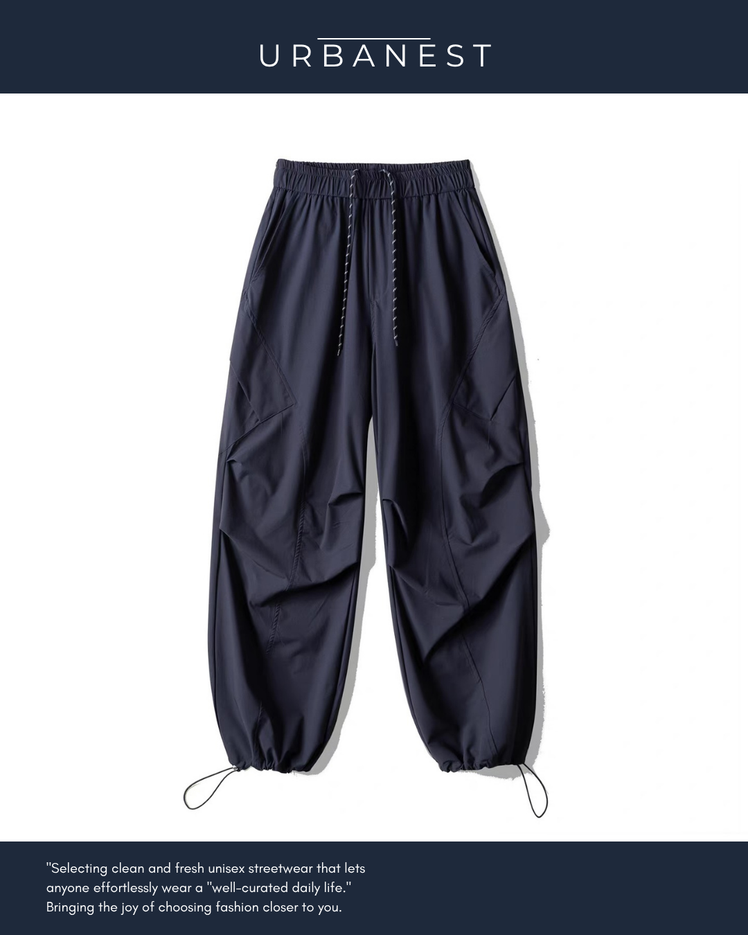 【URBANEST】ナイロンドローコードパラシュートパンツ 2color UN0026