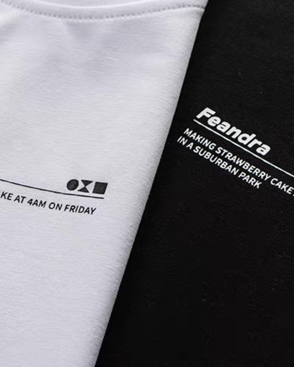 【URBANEST】ミニマルロゴステッチTシャツ 2color UN0021