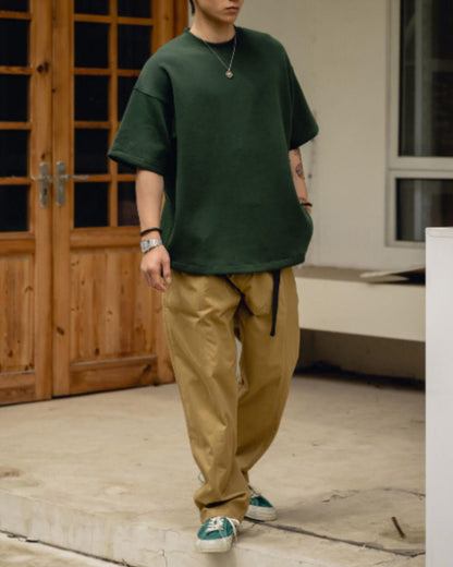 【URBANEST】ラウンドヘムクルーネック半袖Tシャツ 4color UN0082