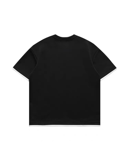 【URBANEST】ツートーンフェイクレイヤードTシャツ 2color UN0037