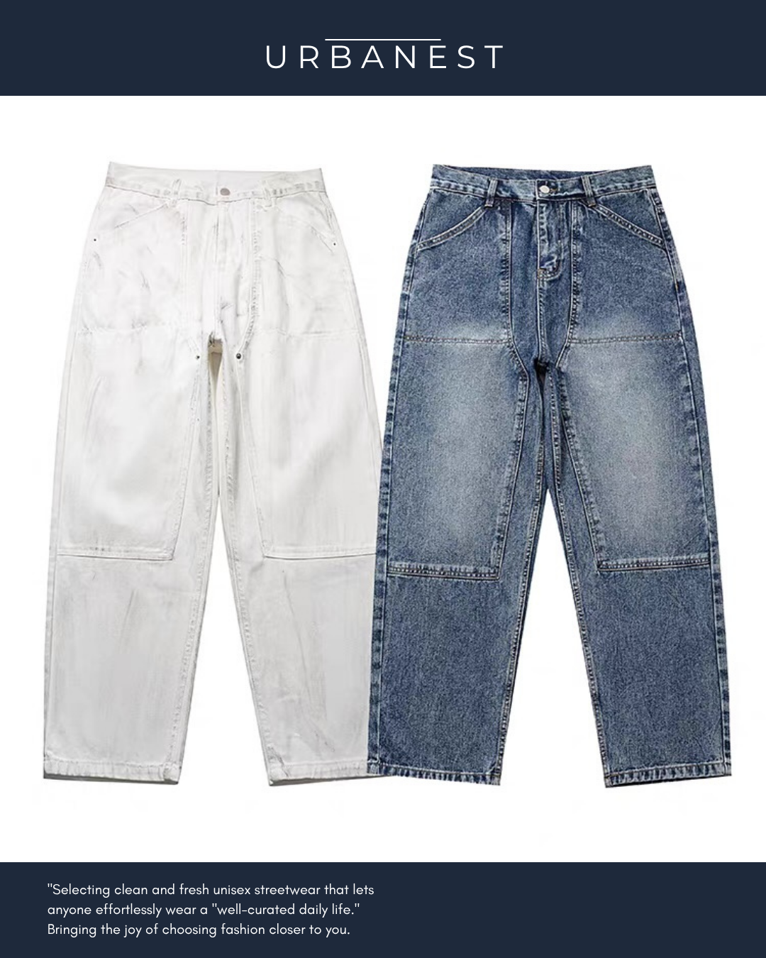 【URBANEST】パネルウォッシュデニムパンツ 2color UN0023