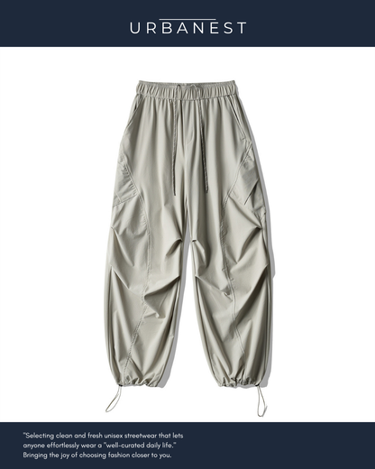【URBANEST】ナイロンドローコードパラシュートパンツ 2color UN0026