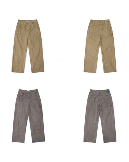 【URBANEST】ヴィンテージライクパネルデザインワイドパンツ 2color UN0022