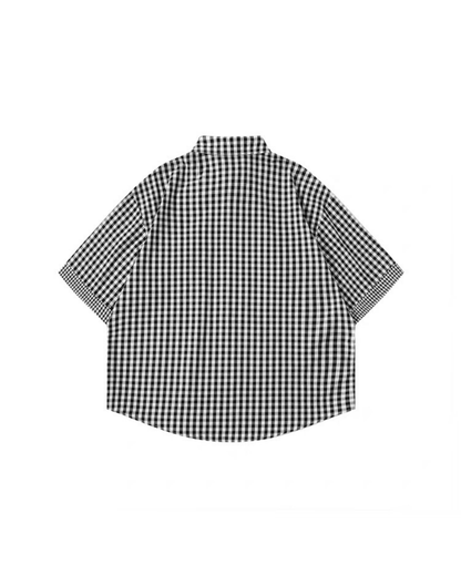 【URBANEST】ミックスギンガムダブルポケットシャツ 2color UN0029