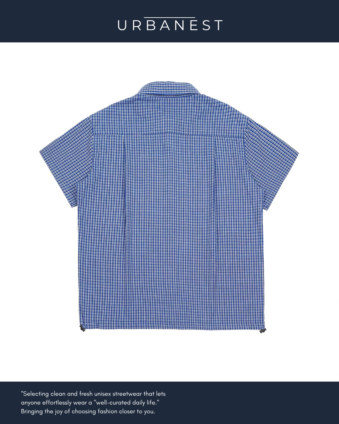 【URBANEST】ドローコードチェックショートシャツ UN0039