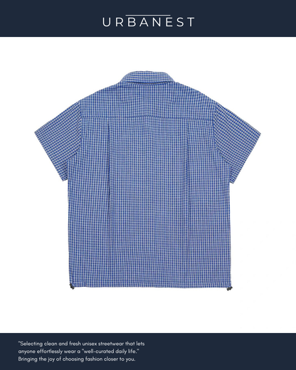 【URBANEST】ドローコードチェックショートシャツ UN0039
